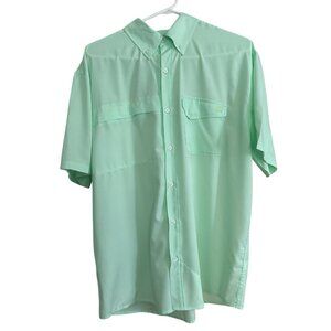 Huk Vented Short Sleeve Shirt Performance Fishing Outdoor Bright Green Large